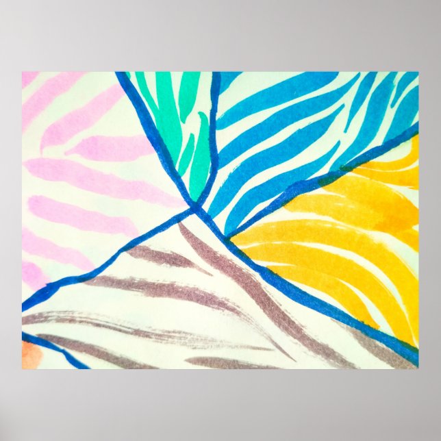 vintage Sömlös vitträdgård Mönster Hand plockade Poster (Framsidan)