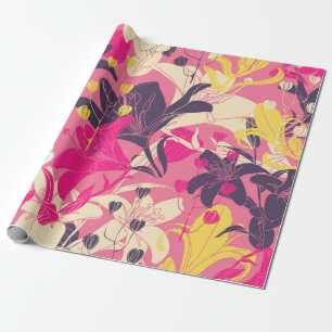 Vintage sömlöst blommönster. Gardinutformning. M Presentpapper