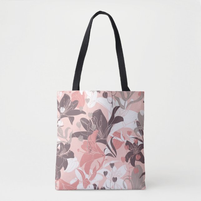 vintage sömlöst blommönster. Gardinutformning. M Tygkasse (Framsida)