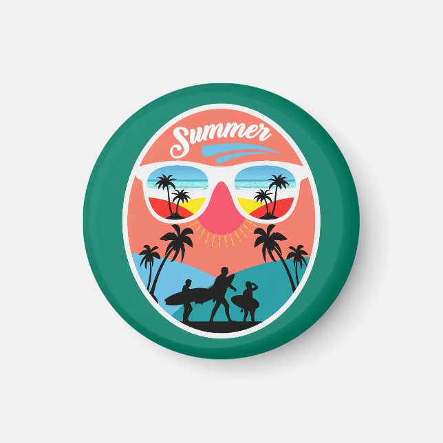 Vintage Sommar Design-68265 Magnet (Framsidan)