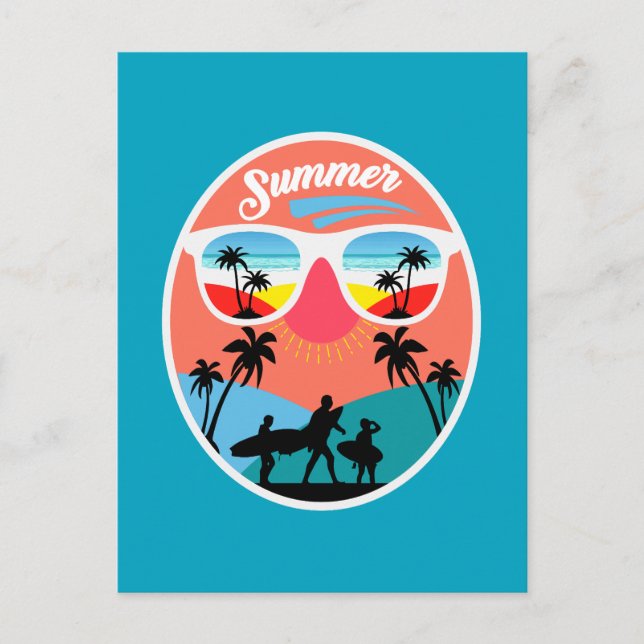 Vintage Sommar Design-68265 Vykort (Framsida)