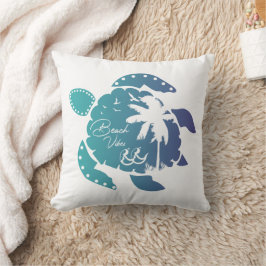 Vintage sommar havssköldpaddor kudde