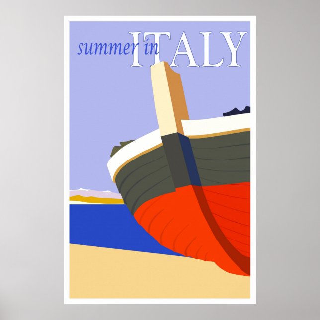 Vintage Sommar in Italien Travel Poster (Framsidan)