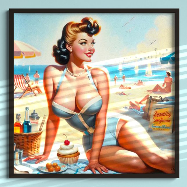 Vintage Sommar Pin-Up Girl Poster (Skapare uppladdad)
