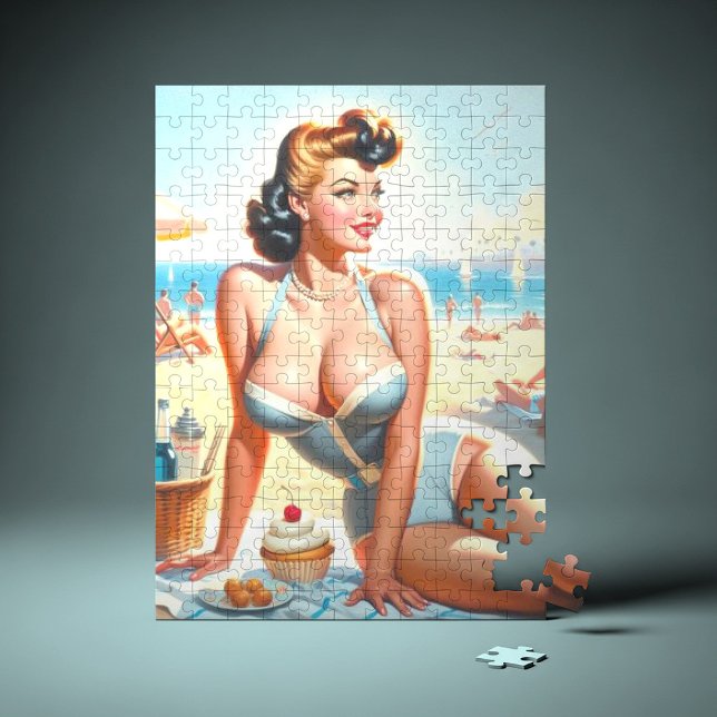 Vintage Sommar Pin-Up Girl Pussel (Skapare uppladdad)