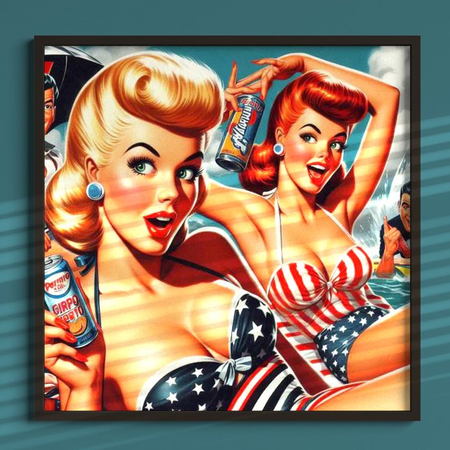 Vintage Sommar-Pinup Poster (Skapare uppladdad)