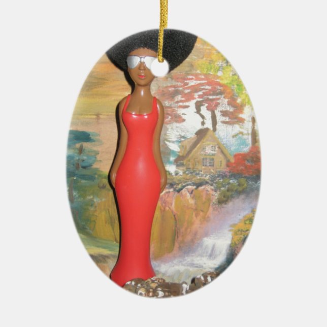 vintage sommar Red.png Julgransprydnad Keramik (Framsidan)