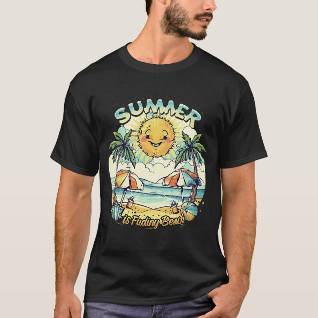 vintage Sommarbesök t-shirt-design T Shirt (Framsida)
