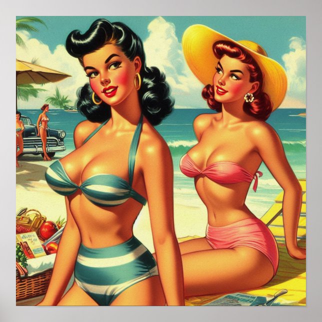 Vintage Sommarbuss-stift Poster (Framsidan)