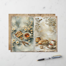 Vintage sommarfrukost Scrapbookpapper