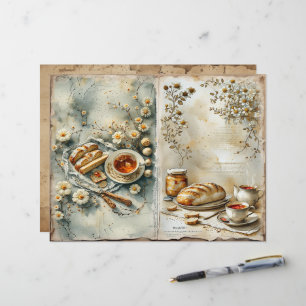 Vintage sommarfrukost Scrapbookpapper