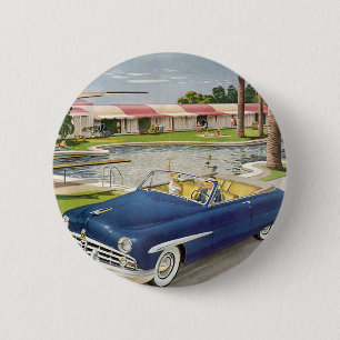 Vintage sommarlov, cabriolet och motel knapp