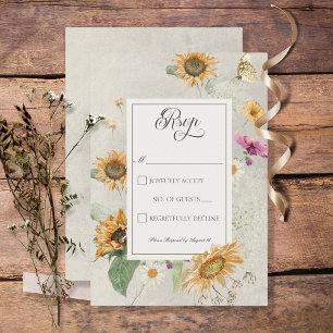 Vintage Sommarsolros Blommigt Bröllop OSA Kort