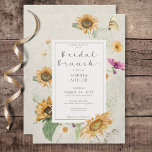 Vintage Sommarsolrosgrädda Möhippa Brunch Inbjudningar<br><div class="desc">Den här möhippan brunch-designen har ett vackert ram av mjuka vattenfärgade solblommor och andra sommarliknande blommigtar på en mjuk elfenbensbakgrund med nöd bakgrund. Det är romantiskt med lite vintage. Skapat av Farmhouse Press.</div>