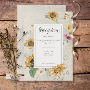 Vintage Sommarsolrosoljemottagning Blommigt Tilläggskort