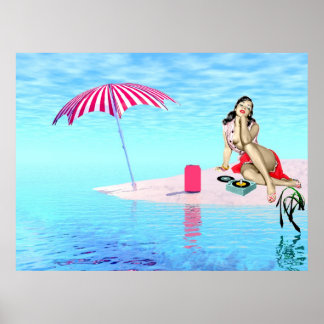 Vintage, sommartid poster