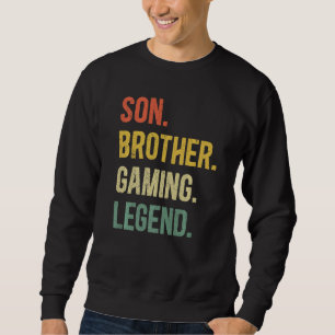 Vintage son-broder-spel med leond återtro-spel lång ärmad tröja