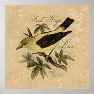 Vintage Songbird Faith Hope Kärlek Poster