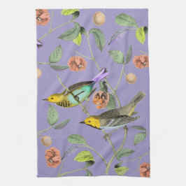 Vintage Songbird Lavender Blue Kökshandduk