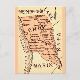 Vintage Sonoma County Kart Postkort Vykort