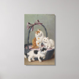 Vintage Sophie Sperlich Cats i basket Canvastryck