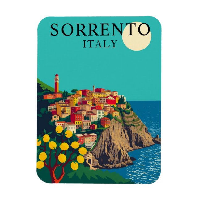 Vintage Sorrento Italien Lemons Travel Souvenir Magnet (Vertikal)