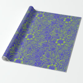 Vintage söt blue lime green blommönster presentpapper