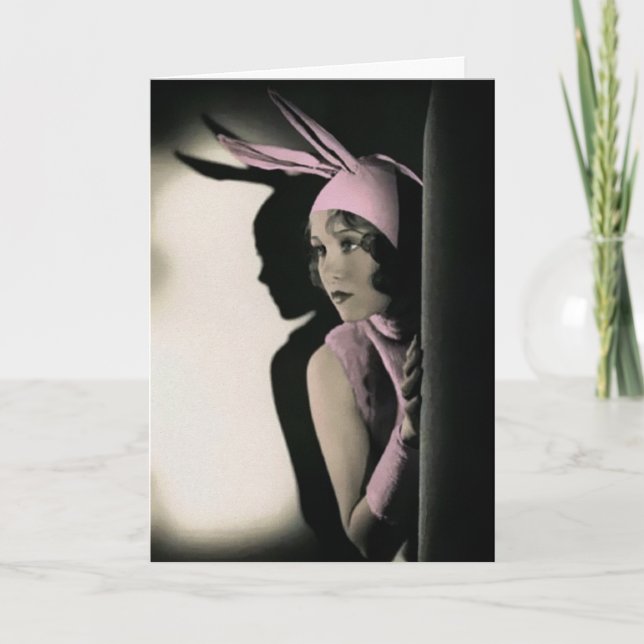 Vintage Söt Bunny Påsk Card Helgkort (Framsida)