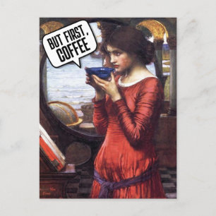 VINTAGE SÖT DAM COFFEE FUNNY POSTCARD VYKORT