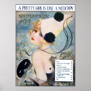 Vintage Söt Girl är som en Melody Poster