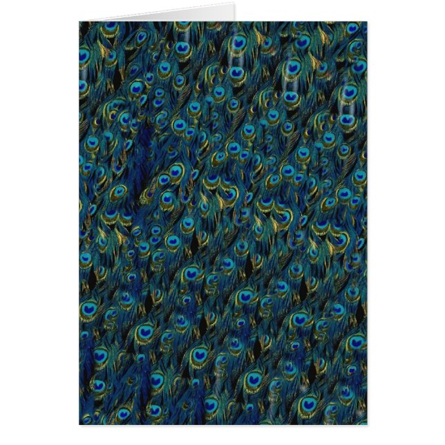 Vintage Söt Peacock Bird Feathers Tapet Hälsningskort (Framsidan)