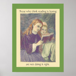 Vintage Söt Sisters som läser Bok med citat Poster
