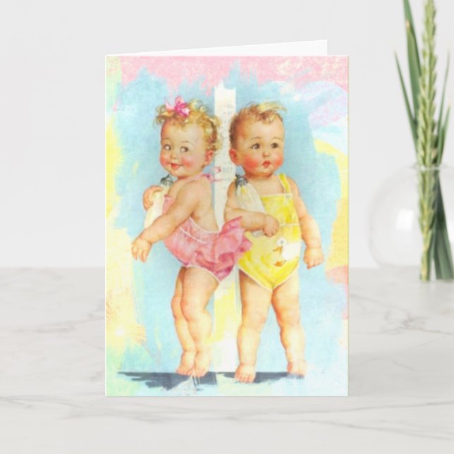 Vintage Söt spädbarn Kort (Framsida)