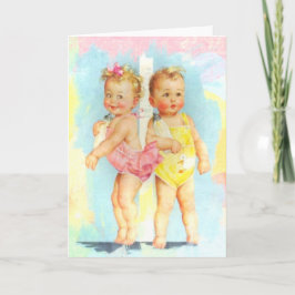 Vintage Söt spädbarn Kort