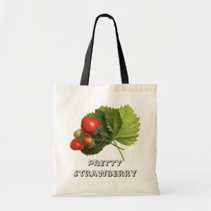 Vintage Söt Strawberry Illustration Personalize Tygkasse