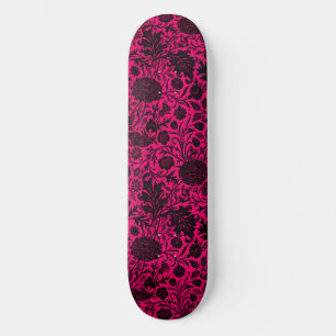 Vintage söt svart blommönster på nylon mini skateboard bräda 18,5 cm