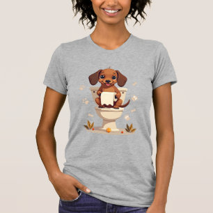 Vintage söt tax på toalett Cartoon Badrum T Shirt
