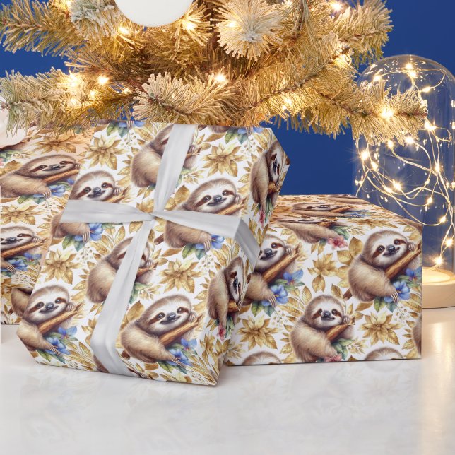 Vintage söta dovpattern presentpapper (Helgdagar)