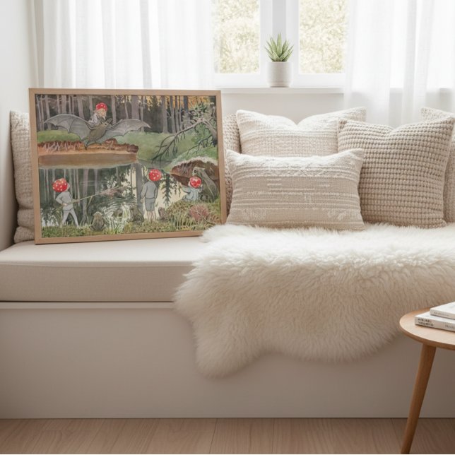 Vintage söta skogs barn saga Elsa Beskow  Poster (Skapare uppladdad)