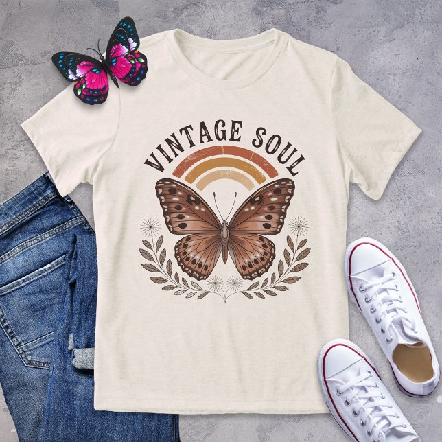 Vintage Soul Brown Butterfly Retro Shirt T Shirt (Skapare uppladdad)