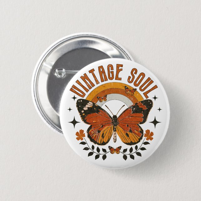 Vintage Soul Butterfly Knapp (Framsida & baksida)