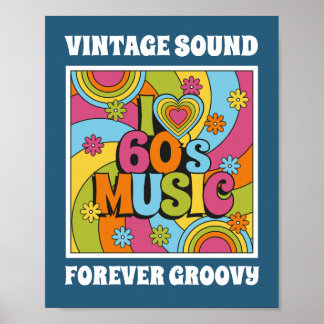 Vintage Sound Forever Groovy 60-talsmusik Inspirer Poster
