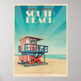 Vintage South Beach Florida Poster