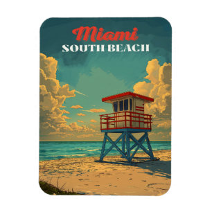 Vintage South Beach Miami Magnet