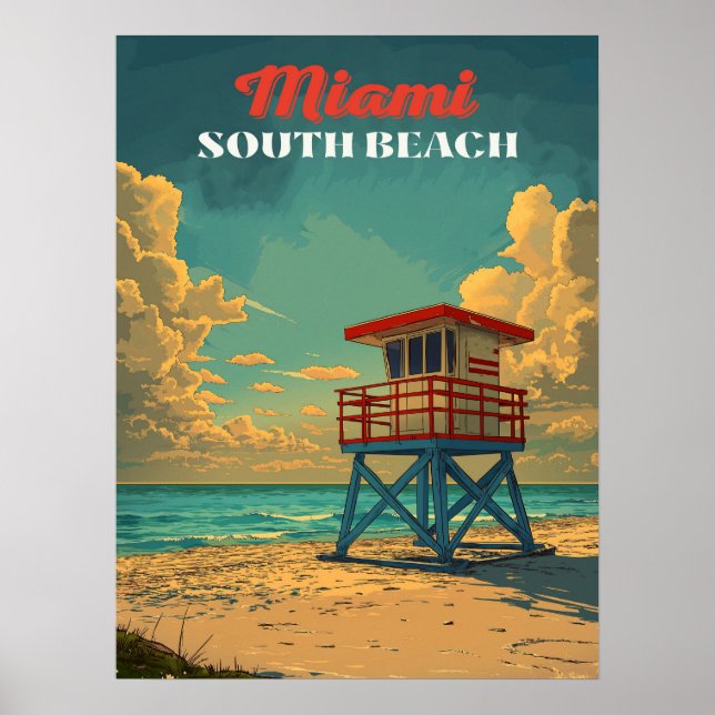 Vintage South Beach Miami Poster (Framsidan)