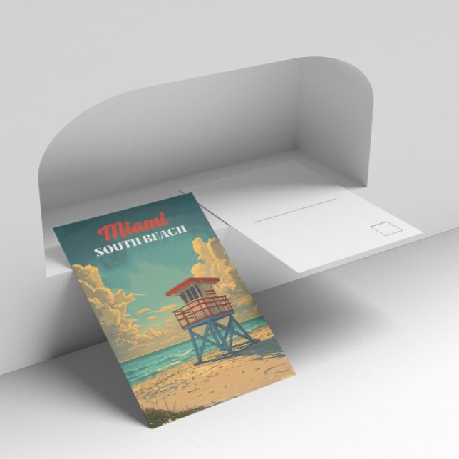 Vintage South Beach Miami Vykort (Skapare uppladdad)