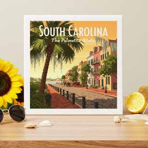 Vintage South Carolina Kakelplatta