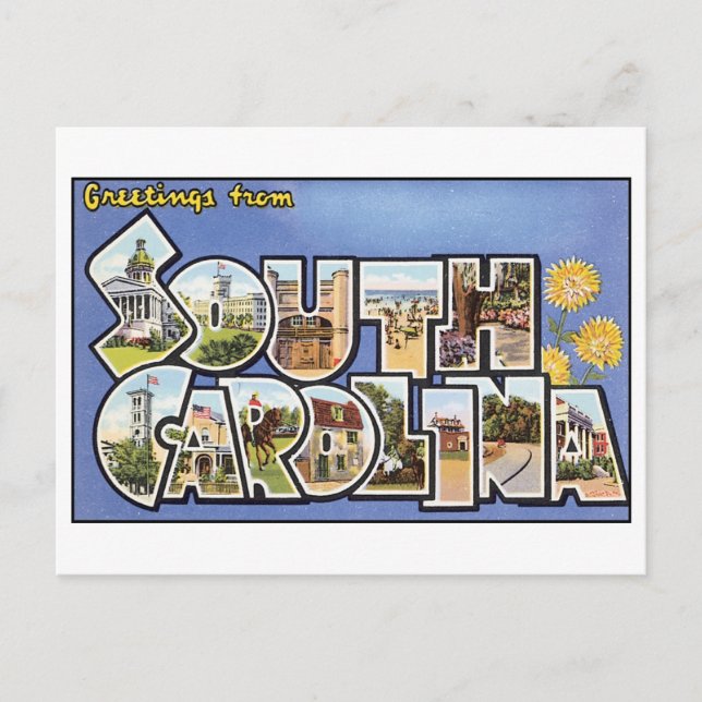 Vintage South Carolina Postcard Vykort (Framsida)
