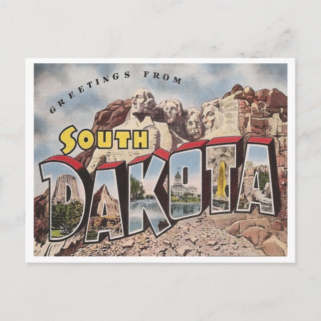 Vintage South Dakota Vykort (Framsida)