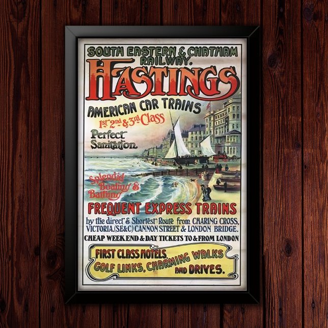 Vintage South Eastern Railway Travel Advertising Poster (Skapare uppladdad)